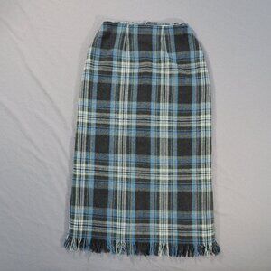 Vintage J London Blue Plaid Maxi Skirt